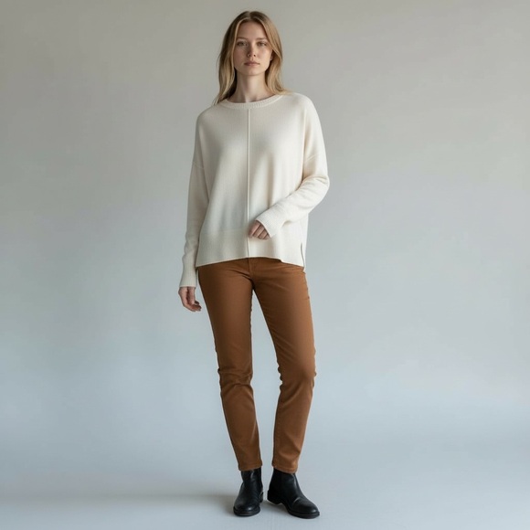 French Connection Sweaters - French Connection White Women's Sweater Rolled Finishes ~Worn Twice   size XS-SM